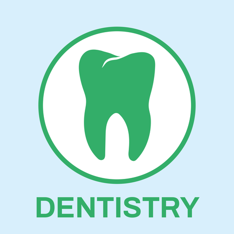 Green Tooth in a White Circle Dental Clinic Template